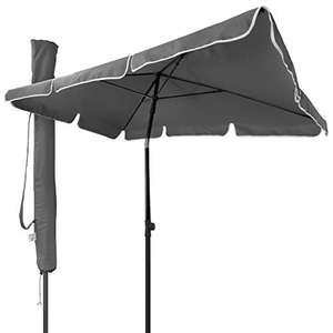 Parasol Inclinable Rectangulaire + Housse de Protection Vounot - 200x125cm, 160gr/m2 avec Anti UV, Hauteur 2m35, Polyester, gris