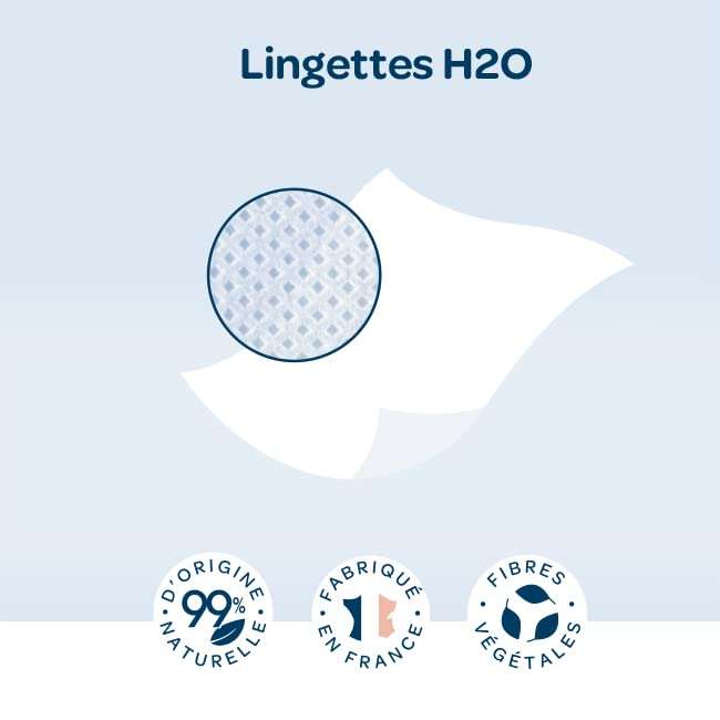 Lot de 216 Lingettes nettoyantes H2O à l'eau Biolane - 3x72 (via Coupon et Prévoyez et Économisez)