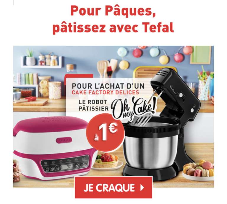 Machine à gateaux Cake Factory Délices (7211004703) + Robot Pâtissier Oh My Cake (8010001000) - Tefal.fr