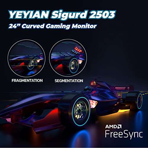 Ecran PC Incurvé 23,8 '' Yeyian Sigurd YMC-70804 - HDMI Displayport, 200 Hz,  1 ms, VESA (Vendeur Tiers) –