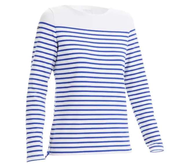 T-Shirt manches longues de voile Femme Tribord Sailing 100 - Blanc indigo