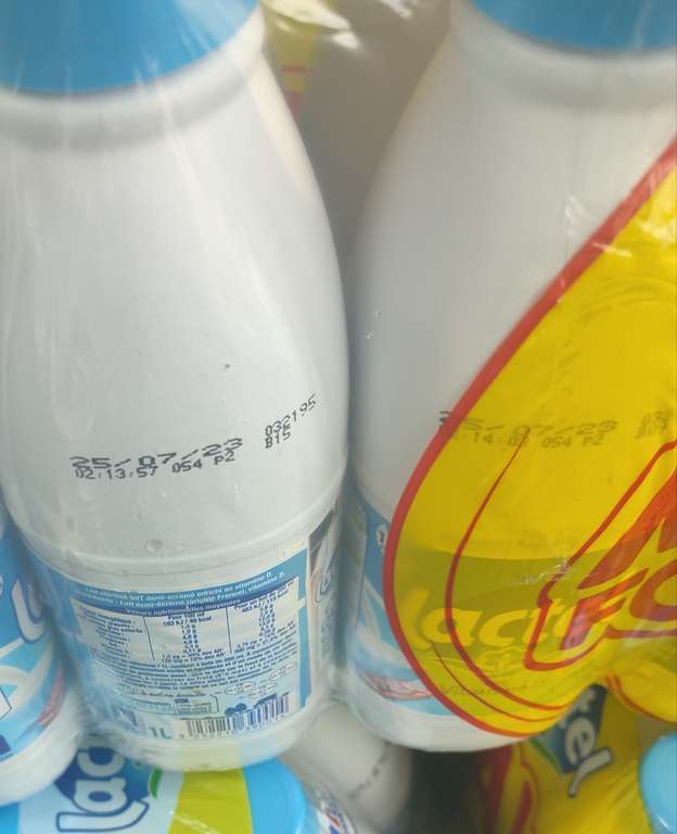 Lot de 2 packs de lait Lactel - 2 x 10L (DLUO 25/07) - Vitry-sur-Seine (94)