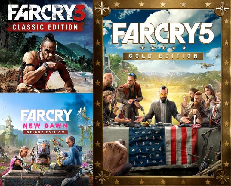 Pack Far Cry 5 Gold + Far Cry New Dawn Deluxe + Far Cry 3 Classic sur Xbox One & Series X|S (Dématérialisé - Clé Microsoft Argentine)