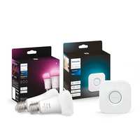 Pack Philips Hue (2 Ampoules White & Color Ambiance E27 1100 lm + Pont +  Télécommande Dimmer Switch + Prise connectée) + Pack Essentielb –