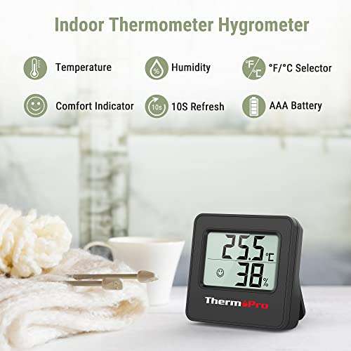 ThermoPro TP157 Hygromètre Digital Interieur, Thermomètre Chambre avec  Capteur d'humidité de Température Icône de Visage (via coupon) –