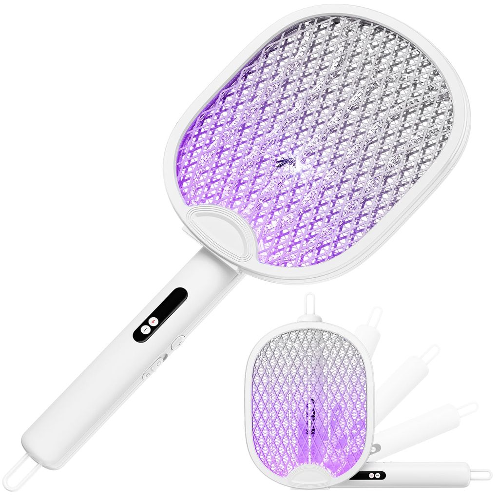 Raquette Electrique Insectes Wocvryy - 4000V, 1800mAh, USB-C, Blanc Nacré (vendeur tiers)