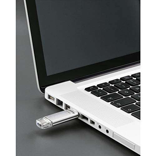 Clé USB 3.1 Hama C-Laeta - Double connectique USB A & Type-C, 256 Go, OTG, 70 Mo/s, Boîtier en métal