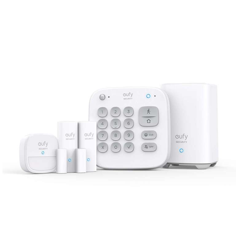 Kit Alarme Domestique Eufy Security - 5 Pièces (avec détecteur de Mouvement et Capteurs d'Entrée)