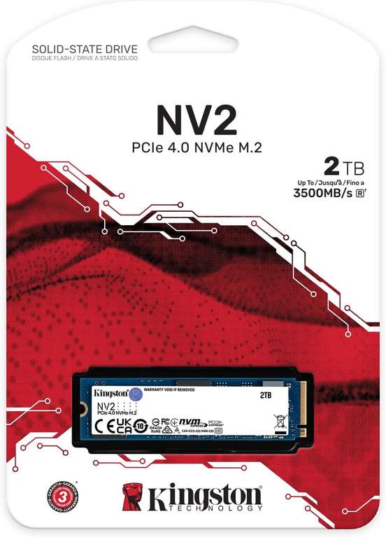 SSD interne M.2 NVMe 4.0 Kingston NV2 (SNV2S/2000G) - 2 To