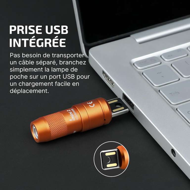 Olight Perun Mini lampe de poche rechargeable à angle droit de 1000 lumens - lam