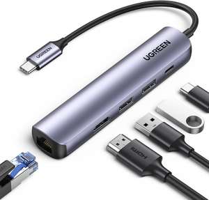 Hub USB-C Ugreen CM418 - Type-C PD 100W + HDMI 4K + RJ45 1Gb/s + 2x USB 3.0