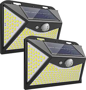 Lampe solaire extérieur avec détecteur de mouvement, 203 LED, 2 Packs/3 Modes (via coupon - vendeur tiers)