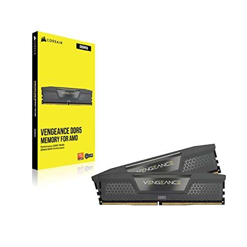 Kit Mémoire RAM Corsair Vengeance DDR5 - 32 Go (2x 16 Go), 5600 MHz, CL36, Mémoire optimisée par AMD