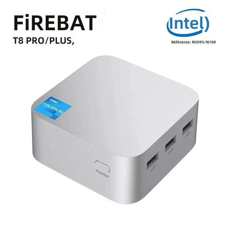 Mini PC Firebat T8 Pro Plus - Intel N100, 8 Go de RAM LPDDR5, 256 Go SSD