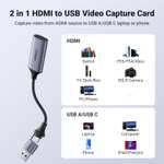 Carte de Capture Vidéo UGREEN - HDMI 4K@60Hz vers USB-C ou USB-A (Vendeur tiers - via coupon)