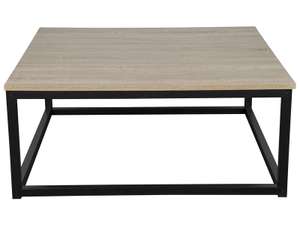 Table basse carrée Nicky - coloris noir/décor bois