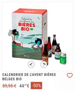50% de réduction sur une sélection de calendriers de l'avent - Ex : Calendrier de l'avent Bières belges bio