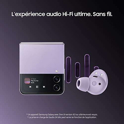 Ecouteurs sans-fil Samsung Galaxy Buds2 Pro - Bluetooth, Lavande (via Coupon + ODR de 50€)