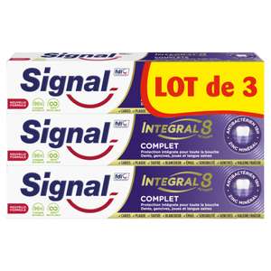 Pack de 3 dentifrices Signal Intégral 8 Complet - 3x75mL, différentes variétés disponibles (via 3,88€ sur carte fidélité)