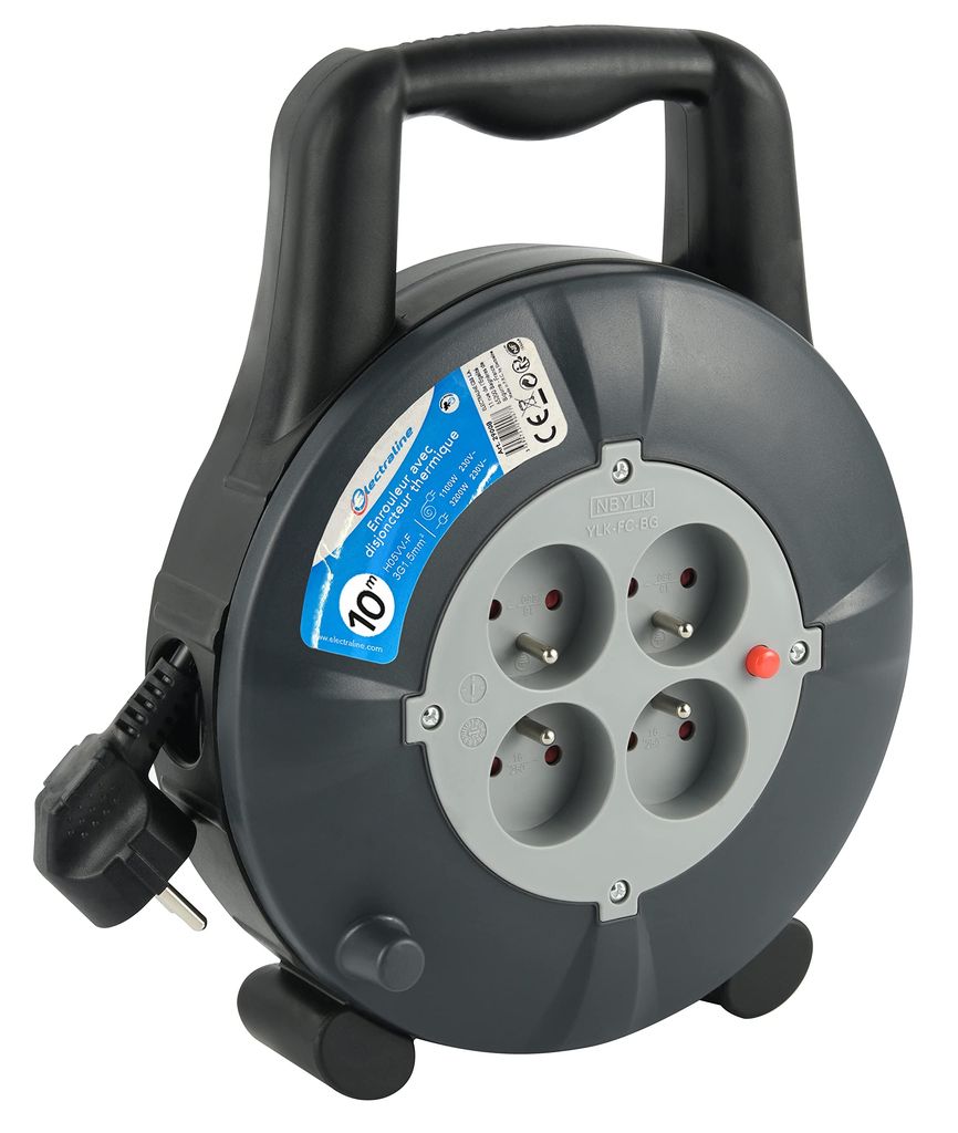 Enrouleur Rallonge Electraline 29008 - 10m 16A, Section 3G1,5 mm²