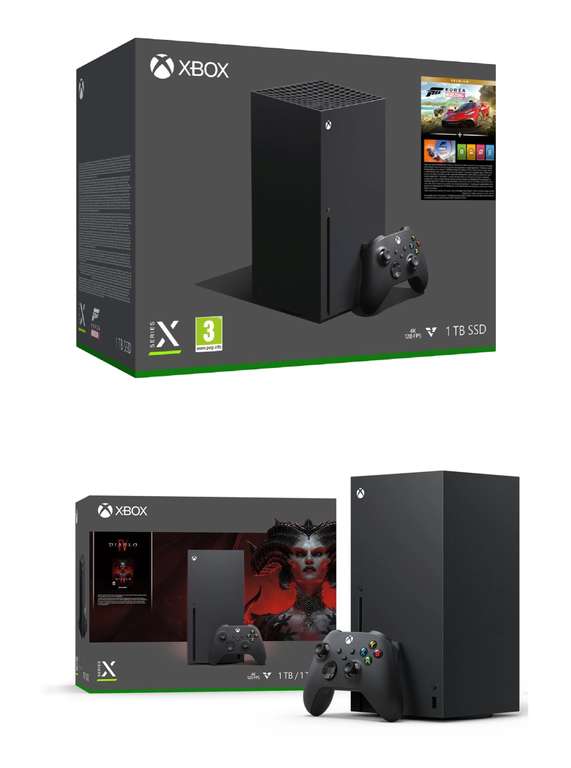 Pack Console Xbox Series X Diablo IV ou Pack Forza Premium Edition (Via 100€ en 2 bons d'Achat - Livraison, Drives et Magasins Participants)