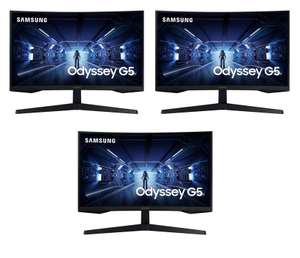 Lot de 3 écrans PC 27" incurvés Samsung Odyssey G5 - Dalle VA, WQHD, 144Hz, 1ms, FreeSync Premium ( ou 2 pour 418.50€)