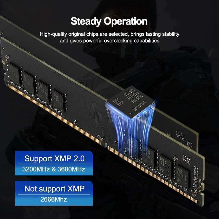 Kit Mémoire RAM Netac DDR4 3200MHz 32 Go (2 x 16 Go) 3200MHz Cl16 XMP 2.0 (Via Coupon - Vendeur Tiers)
