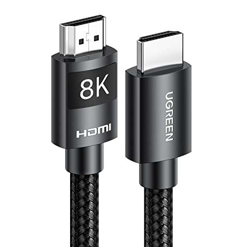 Câble HDMI 2.1 UGreen (2m) - 8K 60Hz/4K 120Hz, 48 Gbps, 3D, eARC, Dolby  Vision & Atmos, HDR Dynamique, VRR/ALLM (Vendeur tiers - via coupon) –