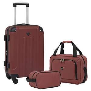 Ensemble de 3 valises Travelers Club Sky+ : 1 bagage à main 50,8cm, 1 sac d'embarquement 38,1cm et 1 trousse de toilette de voyage 25,4cm