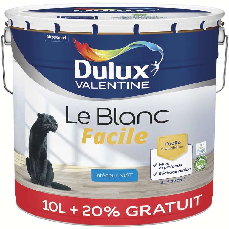 Peinture Dulux Valentine 12L - Le Blanc facile