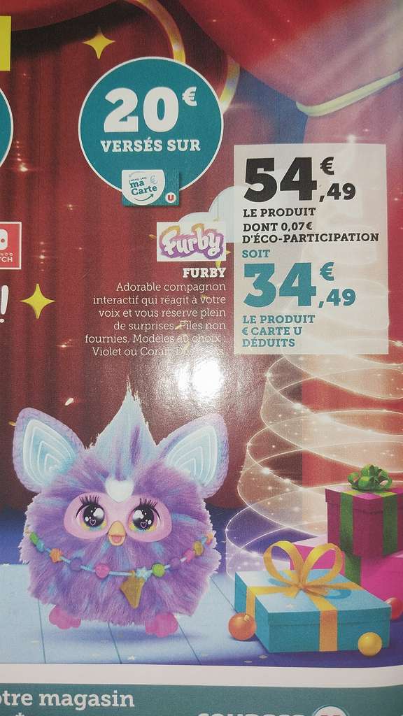 Peluche Interactive Hasbro Furby (Via 30.89€ sur la Carte de