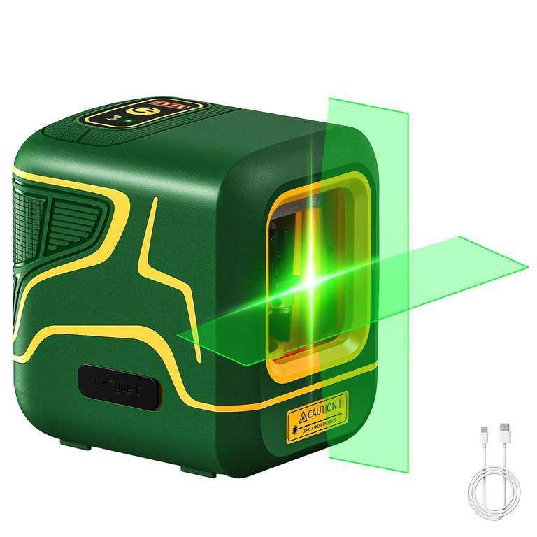 Niveau Laser Popoman MTM305B - 30m, Ligne Verte Autonivelante, Câble de charge, Batterie Intégrée IP54 (vendeur tiers - via coupon)