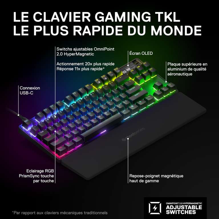 Clavier Gaming filaire Steelseries Apex Pro TKL (2023) QWERTY