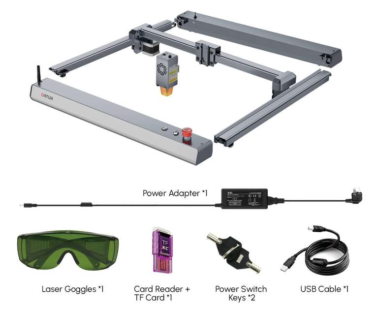 Découpeur / Graveur Laser Ortur Laser Master 3 avec accessoire offert - 10W, 400x400mm, 20000 mm/min (Sinismall.com - EU)