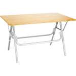 Table en bambou Campz - 100x60x58cm, marron/gris