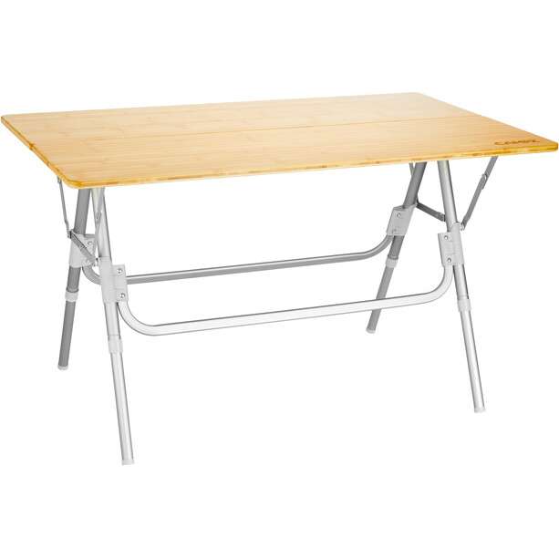 Table en bambou Campz - 100x60x58cm, marron/gris