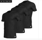 Lot de 3 T-shirts Adidas à col en V en coton Active Core pour hommes