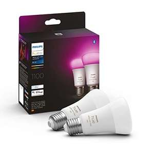 Lot de 2 Ampoules LED Connectées Philips Hue White & Color Ambiance - E27, Equivalent 75W, Compatible Bluetooth
