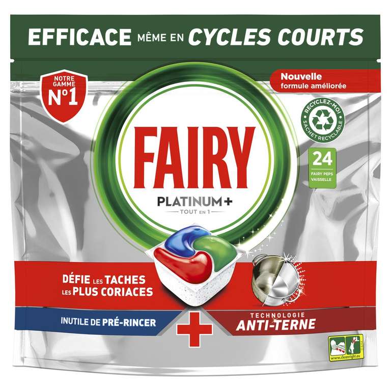 Tablettes lave-vaisselle Fairy Platinium+ tout-en-1 24 tablettes (via 6,43€ sur la carte de fidélité et ODR 3€) - Nantes (44)