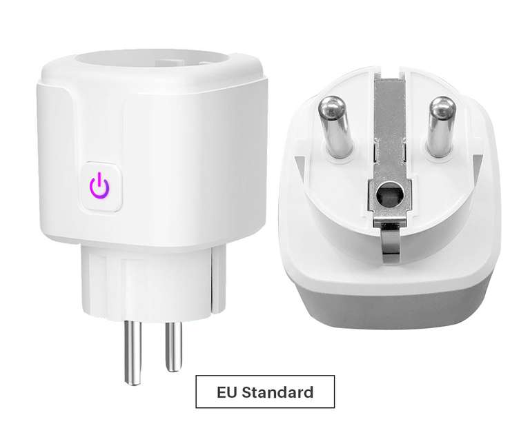 Prise connectée UE Elivco - Wattmètre, 16A, App Tuya & Smart Life, Compatible Alexa et Google Assistant - WIFI (Fiche Allemande)