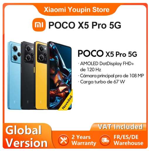 Smartphone 6.67" Xiaomi Poco x5 pro 5G - 256 Go de ROM, 8 Go de RAM
