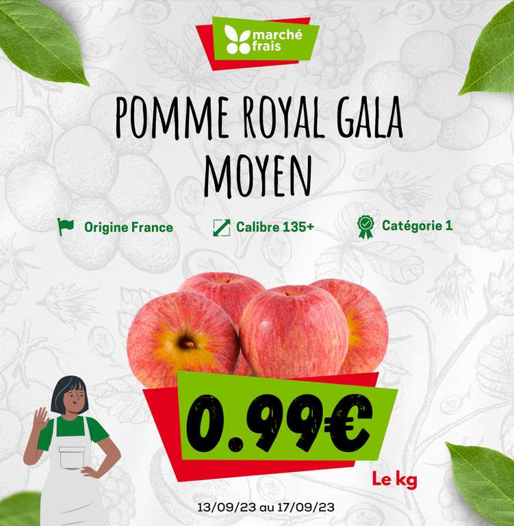 Pomme Royal Gala, Origine France - 1Kg