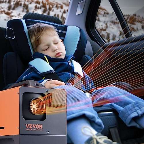 VEVOR 5KW Chauffage Diesel Tout-en-Un Portable 12V Réchauffeur d'Air Diesel  15-20m² Contrôle LCD Télécommande pour RV Auto Sans Installation Intérieur