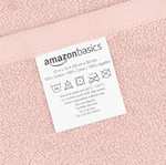 Lot de 24 petites serviettes Amazon Basics - Coton, 30 x 30 cm, Rose poudré ou blanc