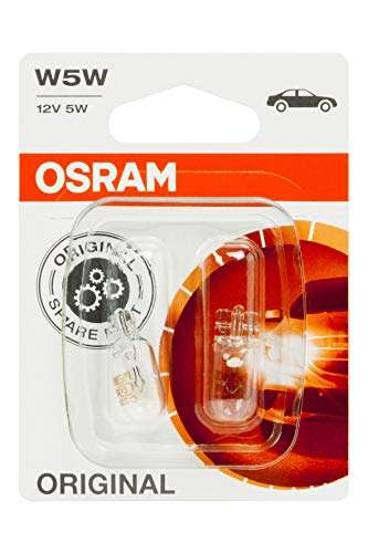 Lot de 2 ampoules halogène Osram W5W - ref OS2825-02B - 12V, 5W