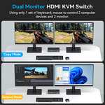 Switch Dual Monitor HDMI 2 Ports 4k60HZ KVM Switcher HDMI pour 2 Ordinateurs 2 écrans 4 Ports USB 3.0 (Vendeur Tiers)
