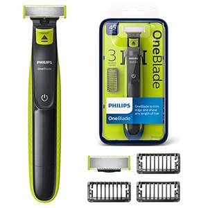 Rasoir électrique Philips OneBlade QP2520/30 + 2 lames incluses + 3 sabots barbe