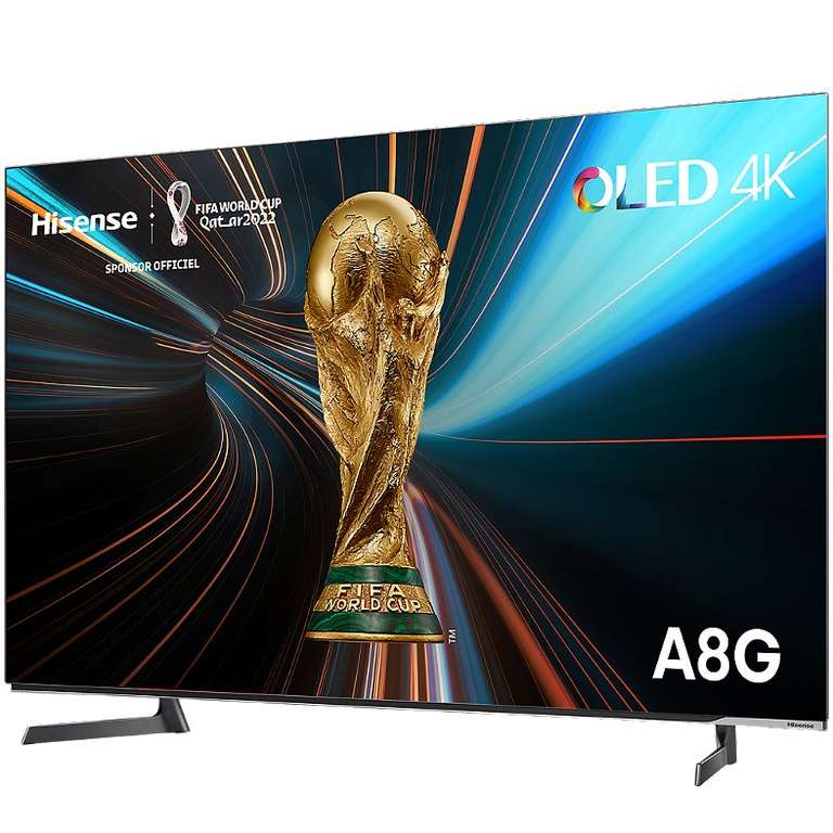 TV 55" Hisense 55A8G - OLED, 4K UHD, 50 Hz, HDR, Dolby Vision IQ, HDMI 2.1, Smart TV (Via 254.70€ sur la carte + ODR de 100€)