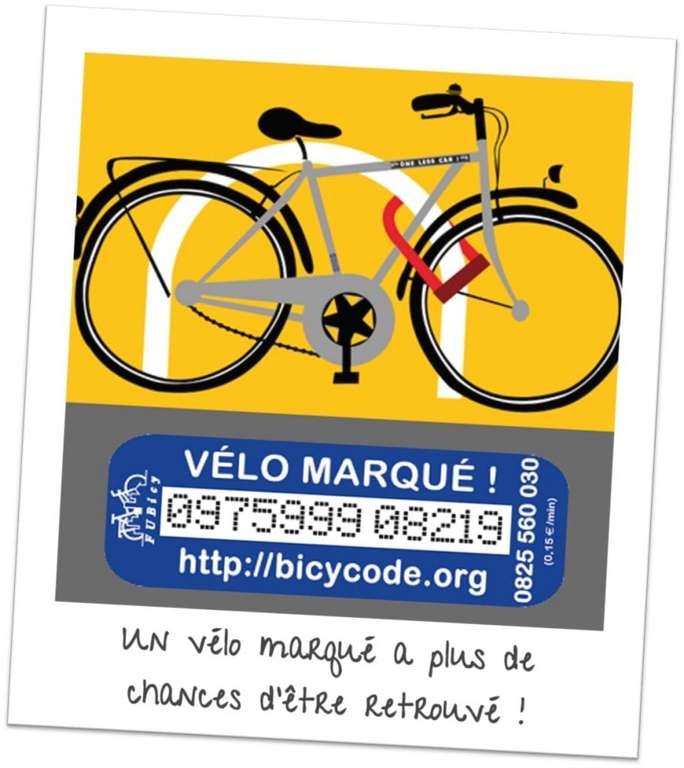 Opération gratuite de marquage vélo contre le vol - Montluçon (03), St-Cyr-sur-le-Rhône (69), Amiens, Rivery (80), Houilles (78)