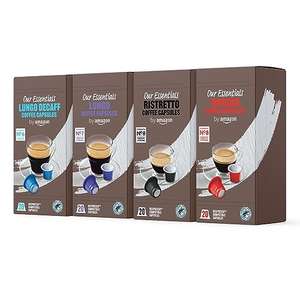 4 Paquets de 20 capsules de café compatibles Nespresso, Torréfaction Moyenne